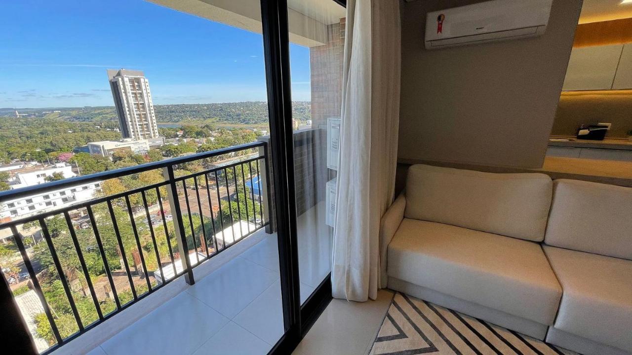 Studio No Ultimo Andar No Centro De Foz Com Vista Para O Rio Parana Lägenhet Foz do Iguaçu Exteriör bild